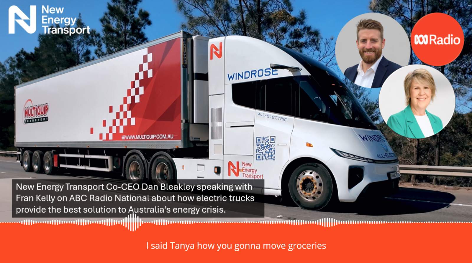 New Energy Transport speaks to Fran Kelly on RN Breakfast about electric trucks and energy security